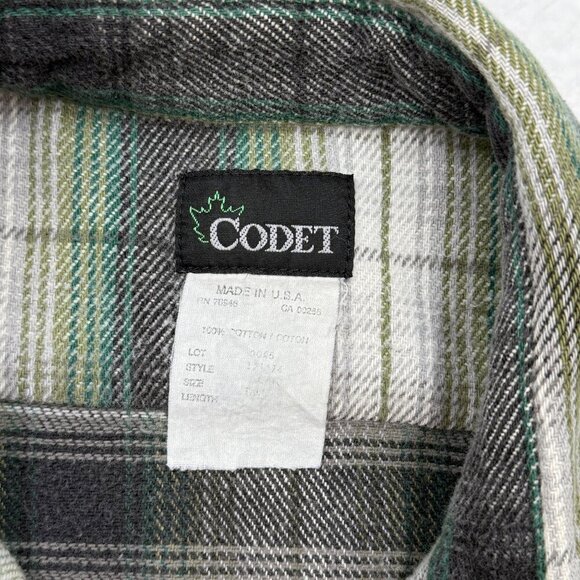 VTG Codet Heavy Flannel Plaid Shirt Cabincore Western Outdoor Grunge Mens 2XLT? - Picture 6 of 12